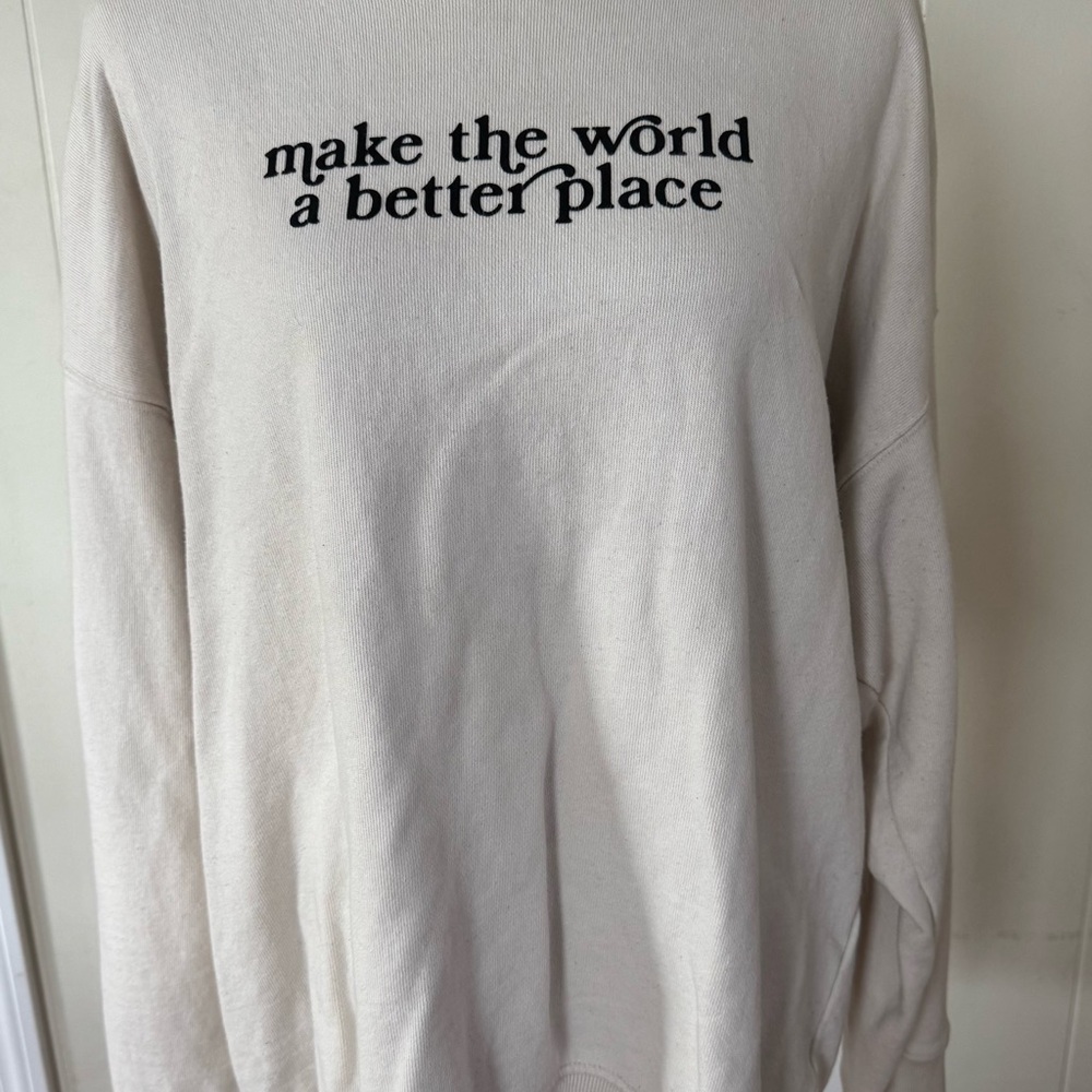 H&M Beige Relaxed Fit Sweatshirt